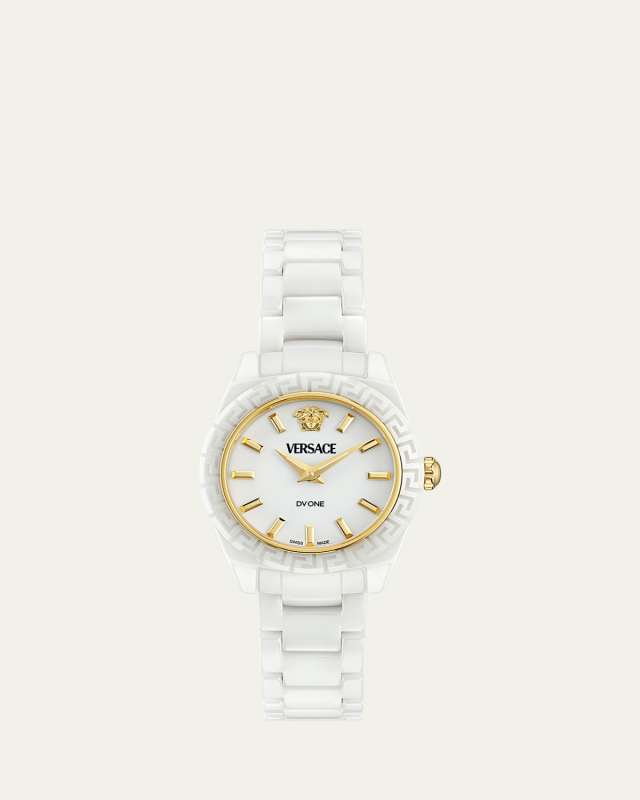 28mm DV One Watch with Bracelet Strap, White